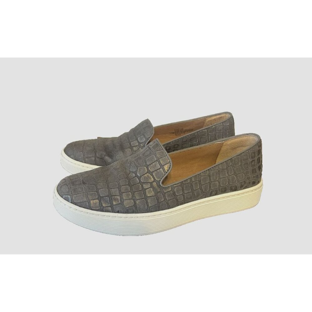 Sofft Somers Womens Gray Crocodile Print Leather Slip-On Shoes US 7.5 SF0021498